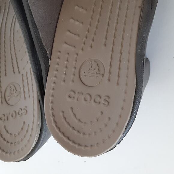 Crocs Cyprus IV Heel Sandals Womens 9 Espresso Strappy Block Heel Mushroom - Picture 7 of 9